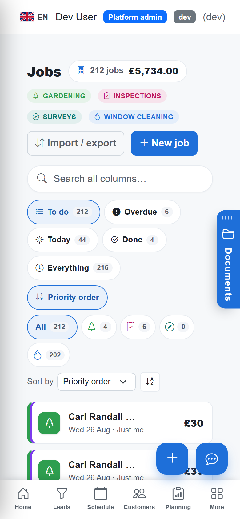 TradeYoke jobs on a phone