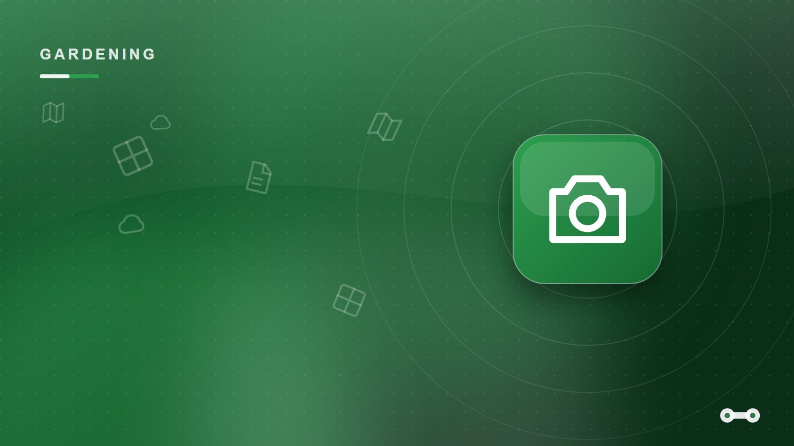 Glossy green cover art with a camera icon for a guide to before-and-after photos in garden maintenance