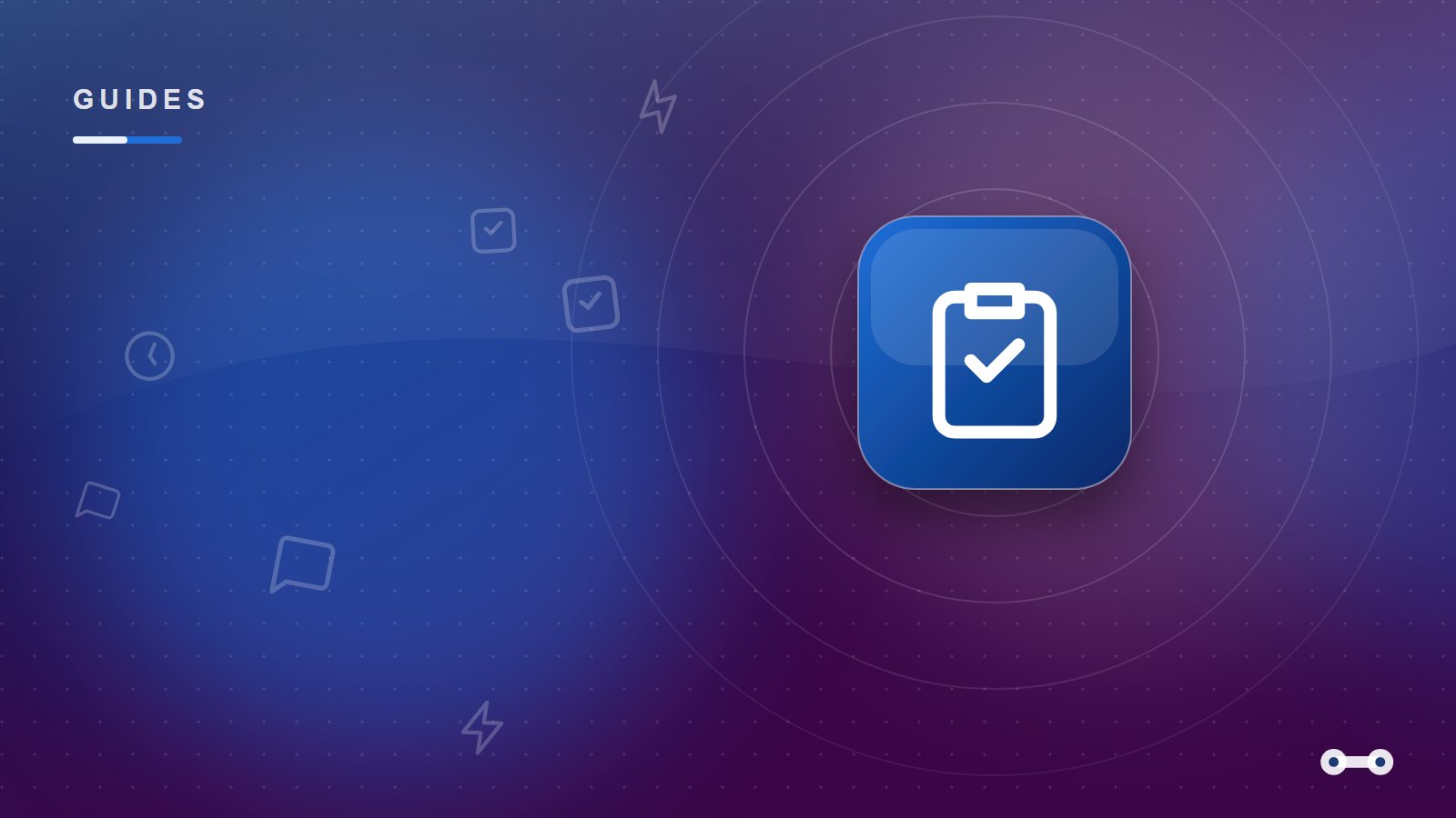 Glossy blue cover art with a clipboard icon for a 2026 checklist on choosing job management software for a UK trade business