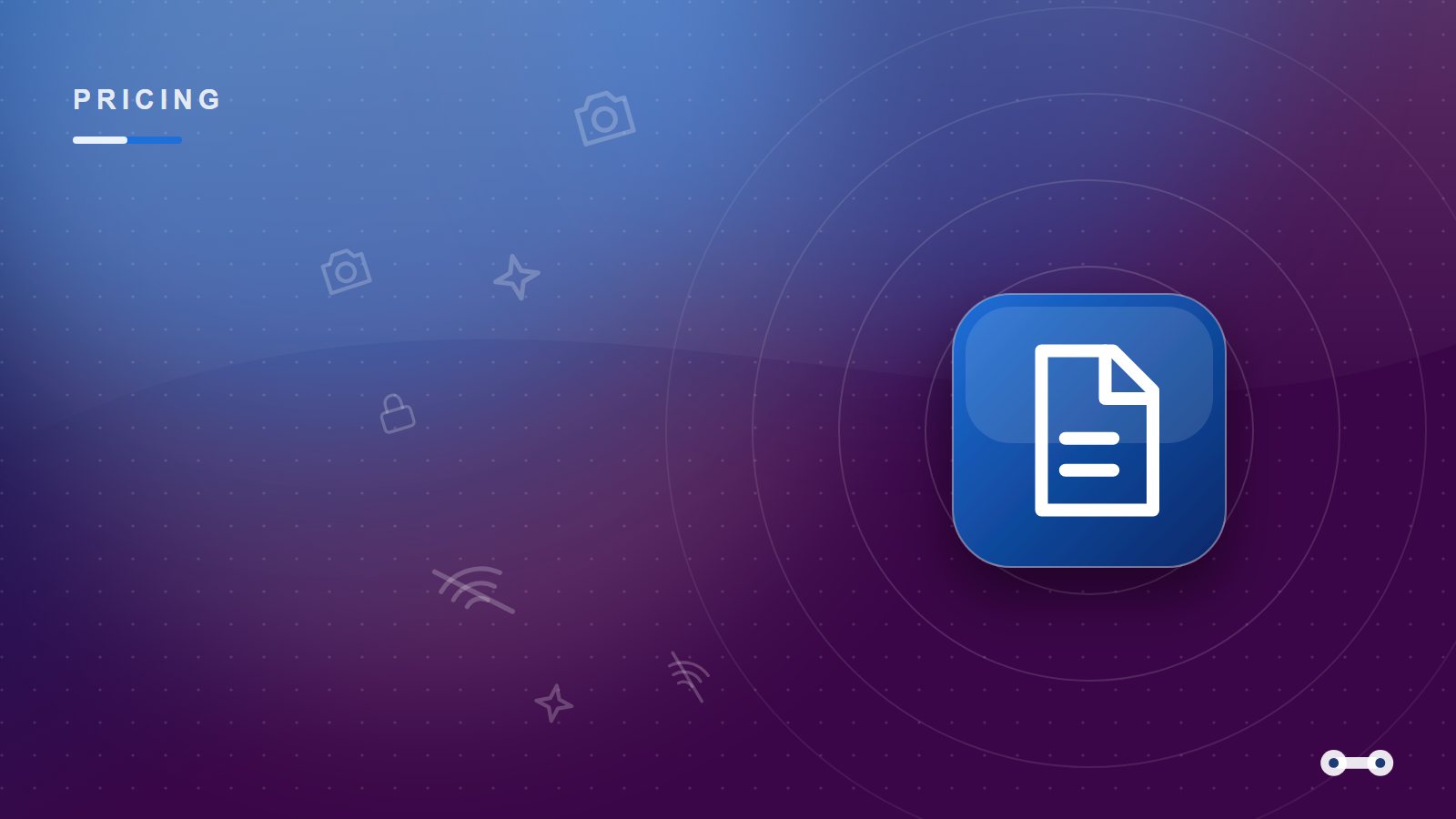 Glossy blue cover art with an invoice icon for a guide to how much job management software should cost a sole trader