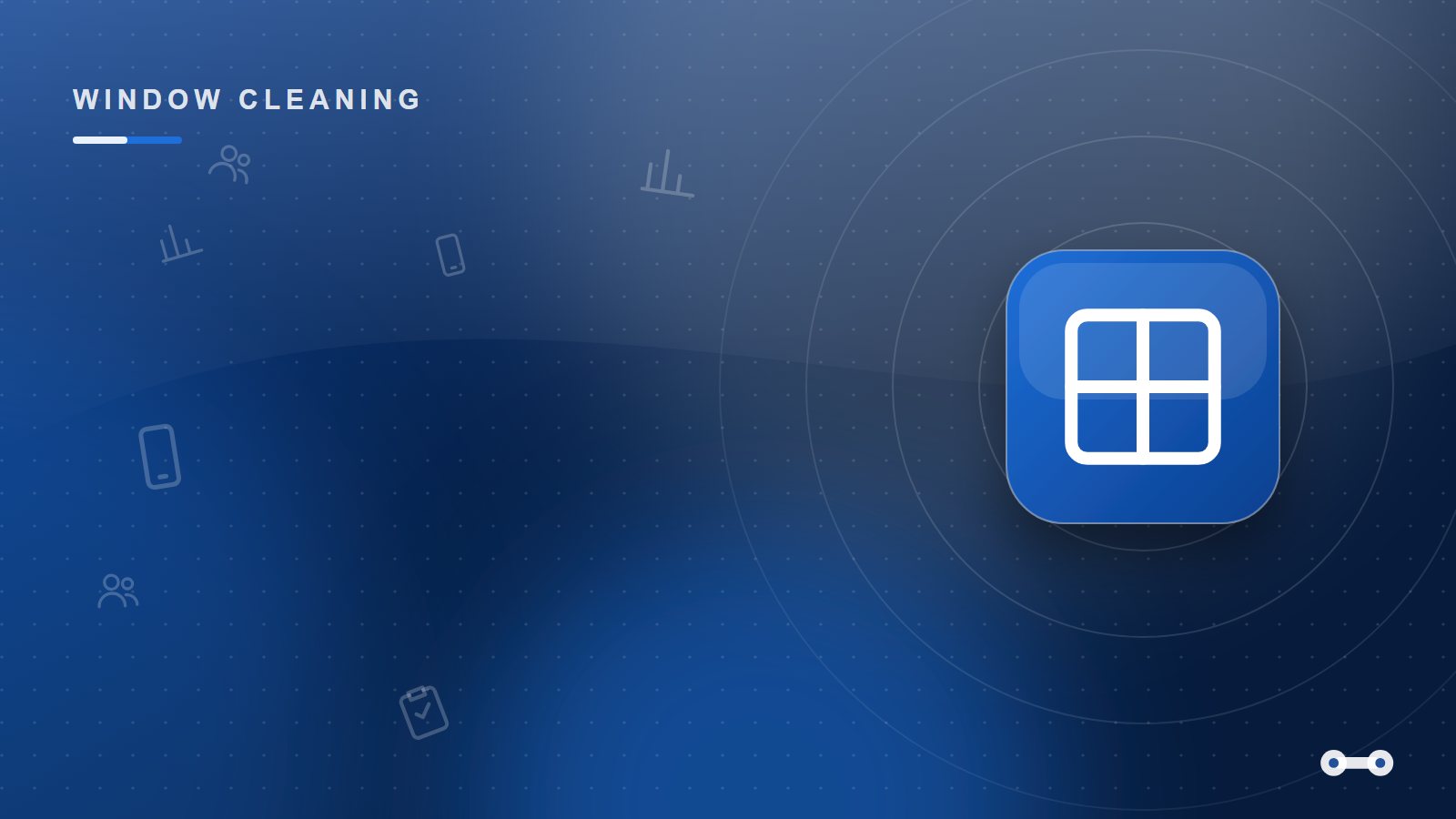 Glossy blue cover art with a window icon for a guide to pricing a window cleaning round in 2026