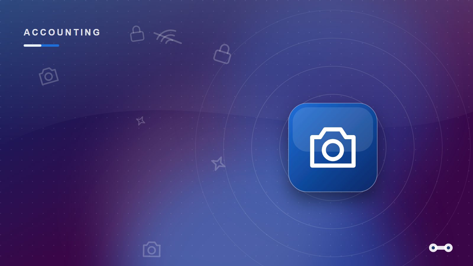 Glossy blue cover art with a camera icon for a guide to capturing receipts and expenses from the van