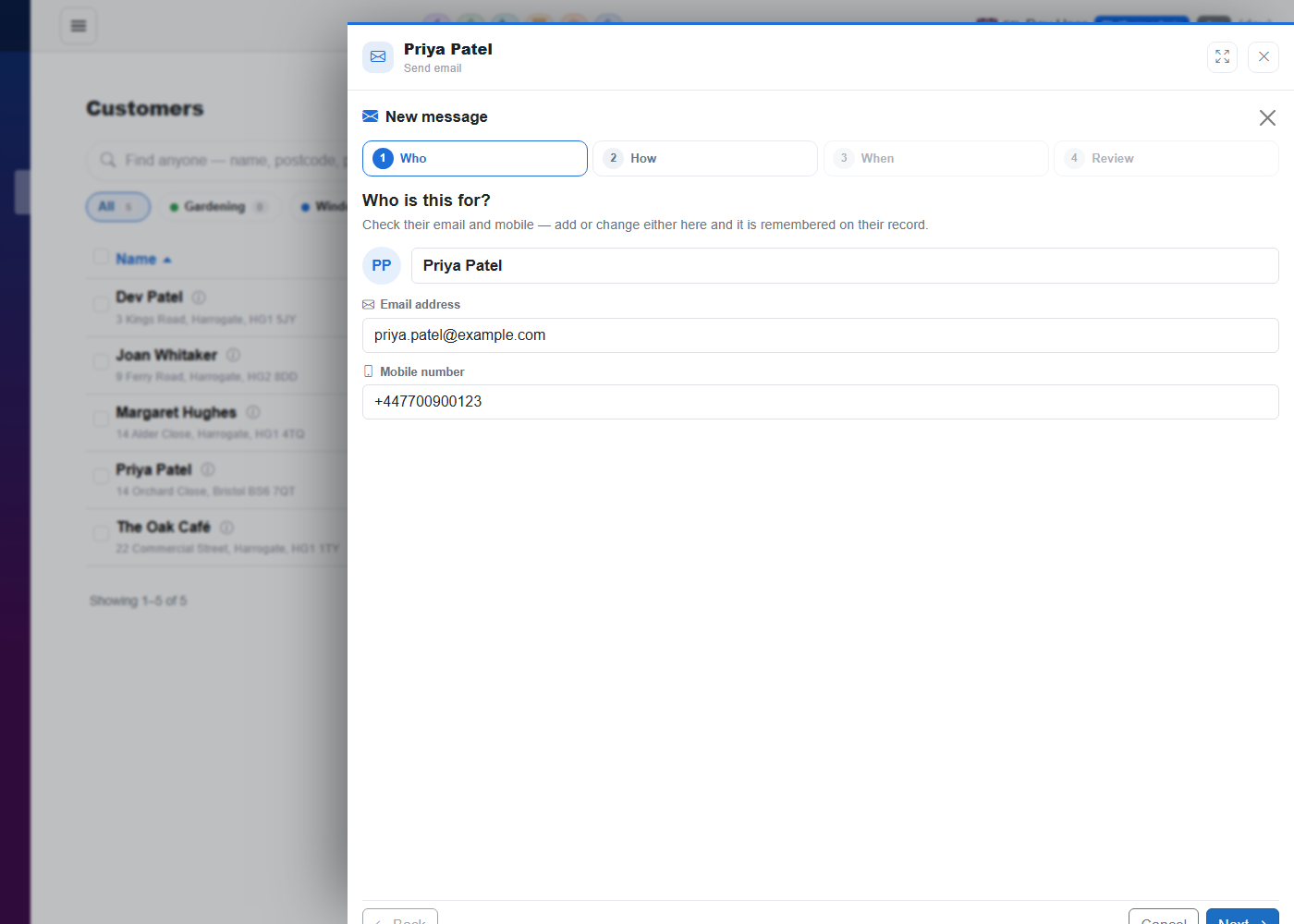 The message wizard: choosing who hears about it