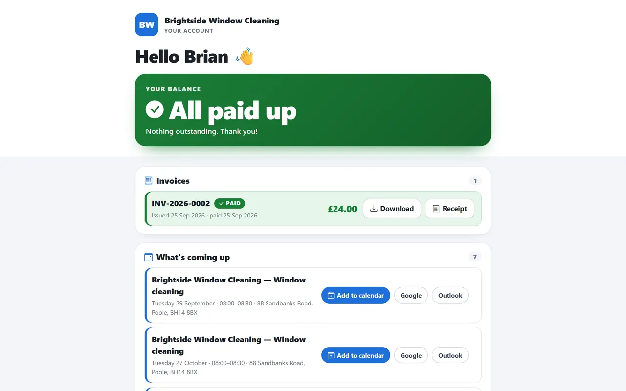The customer portal: a customer's quotes, invoices and payments in one place